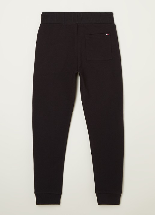 Tommy Hilfiger Tapered fit joggingbroek met logoborduring - voorkant 3 zwart