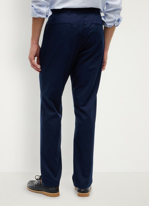 Tommy Hilfiger Tapered fit pantalon met steekzakken - achterkant donkerblauw