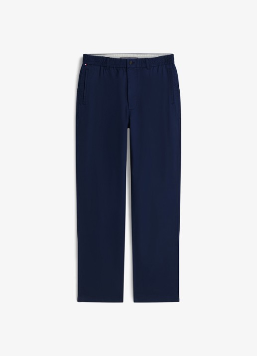 Tommy Hilfiger Tapered fit pantalon met steekzakken - voorkant 2 donkerblauw