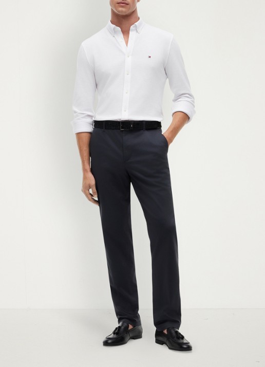 Tommy Hilfiger Tapered fit pantalon met steekzakken - voorkant 3 navy blue-dw5 / blauw