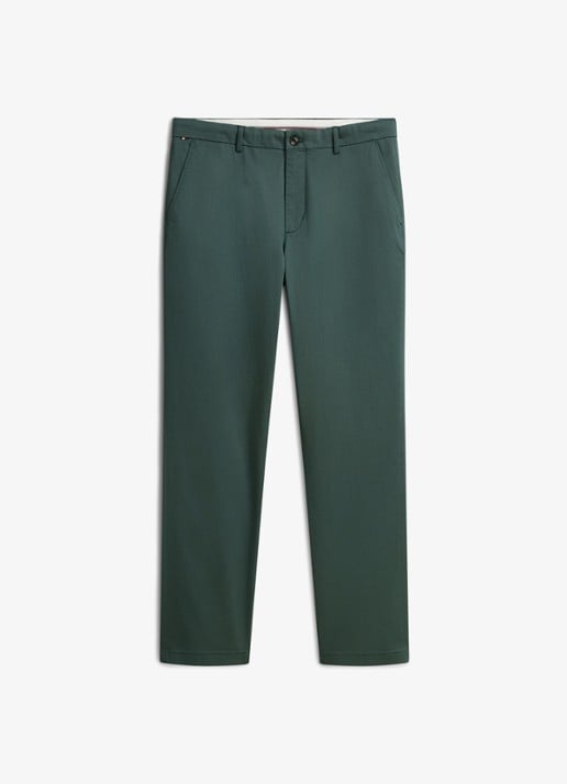 Tommy Hilfiger Tapered fit pantalon met steekzakken - voorkant 4 riverbed green-mt0 / groen