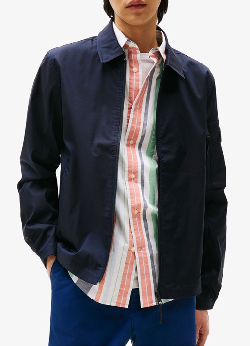 Tommy Hilfiger Tech jack met ritszakken - detail donkerblauw