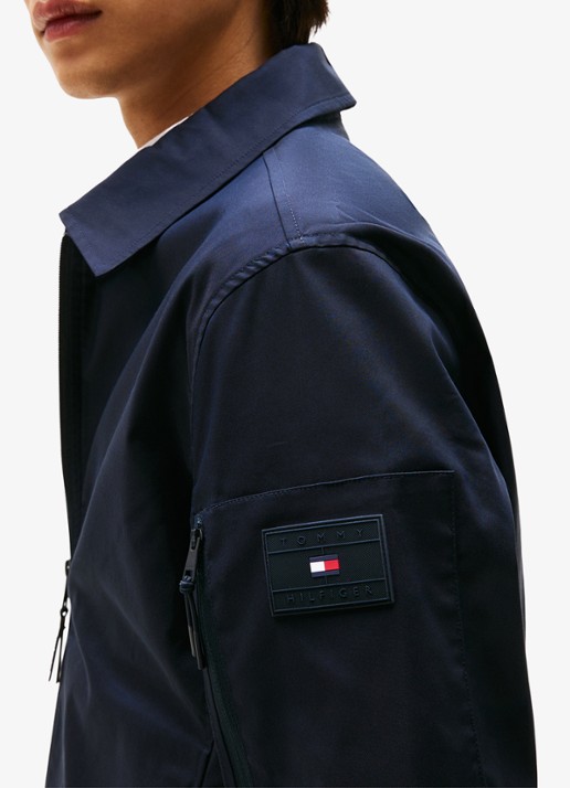 Tommy Hilfiger Tech jack met ritszakken - detail 2 donkerblauw
