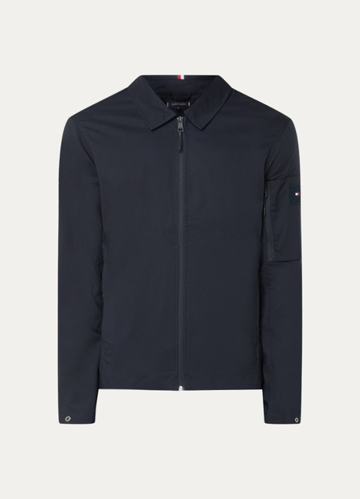 Tommy Hilfiger Tech jack met ritszakken - voorkant 6 donkerblauw