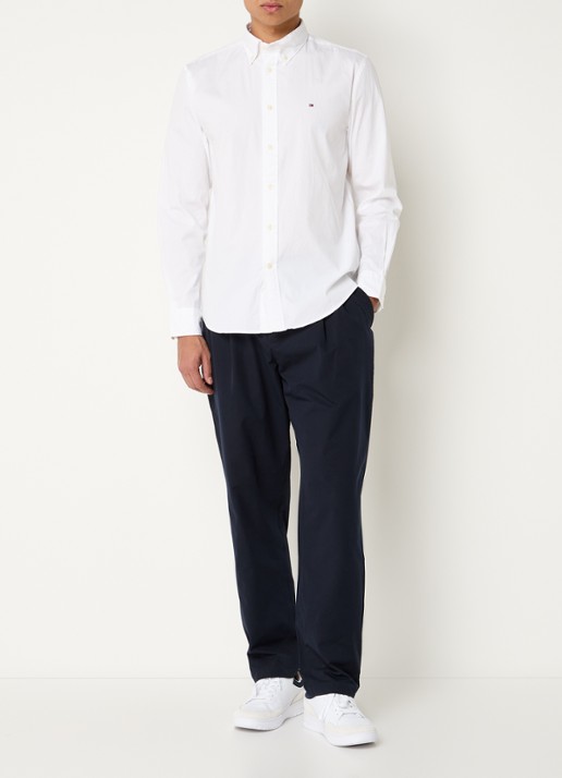 Tommy Hilfiger TH Flex regular fit overhemd met logo - voorkant 2 wit