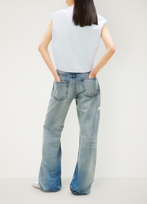 Tommy Hilfiger Top met knoopdetail - achterkant 5 lichtblauw