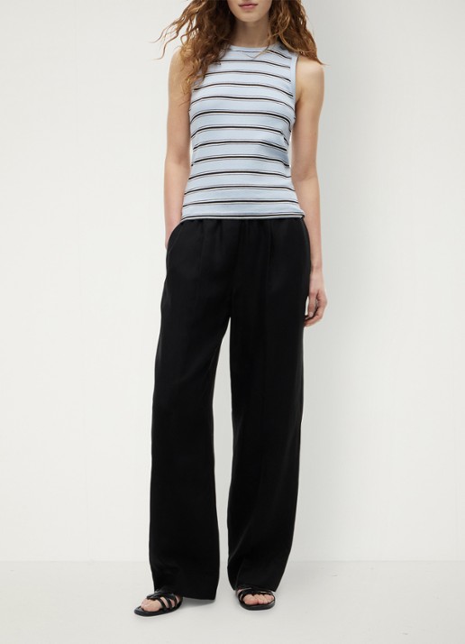 Tommy Hilfiger Top met streepprint - voorkant 2 lichtblauw