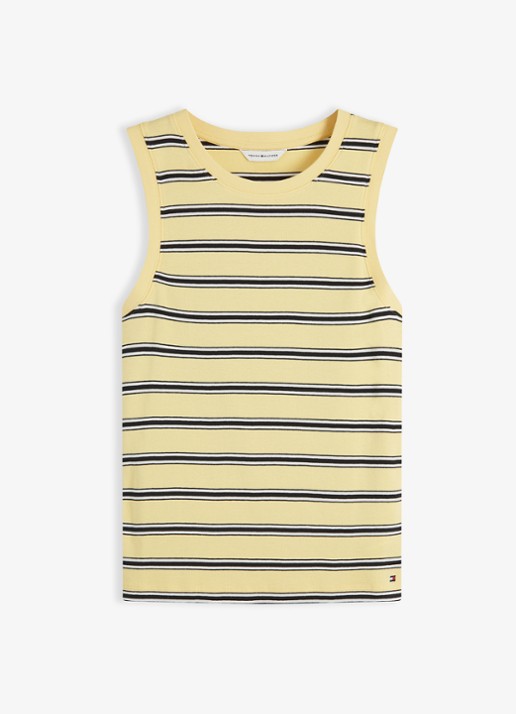 Tommy Hilfiger Top met streepprint - voorkant 2 lichtgeel