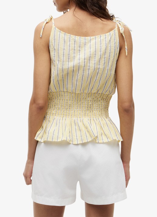 Tommy Hilfiger Top met streepprint - achterkant 3 lichtgeel