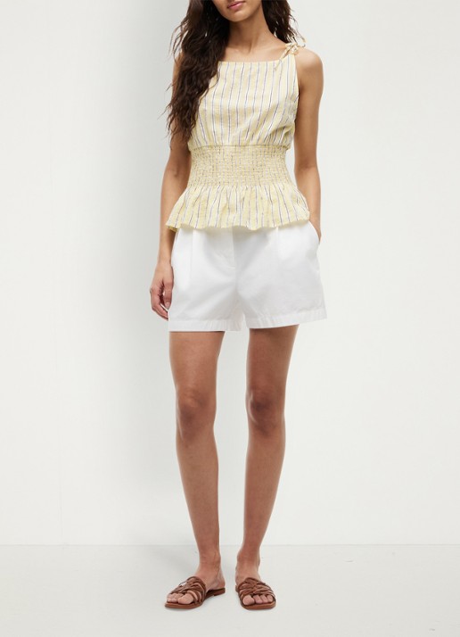 Tommy Hilfiger Top met streepprint - voorkant 2 lichtgeel