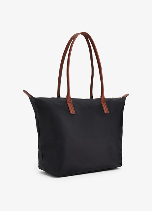 Tommy Hilfiger Tote shopper met logo - detail 2 black-bds / zwart