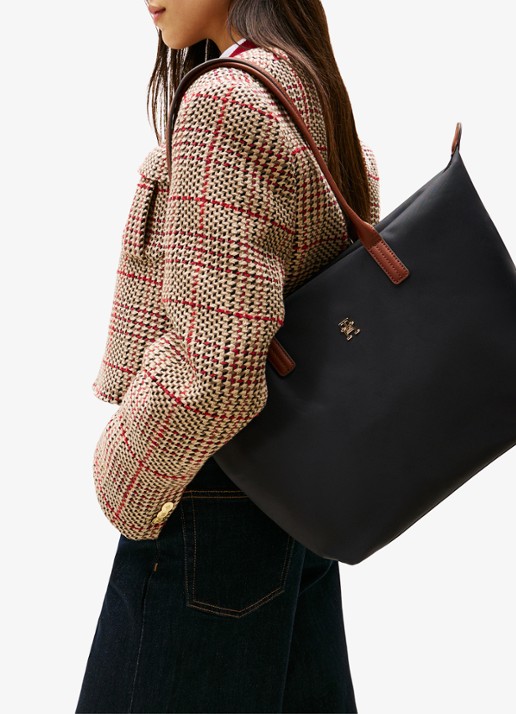 Tommy Hilfiger Tote shopper met logo - voorkant 5 black-bds / zwart