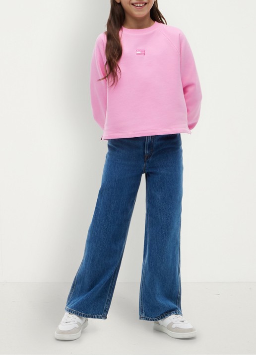 Tommy Hilfiger Trui met logoborduring - voorkant 2 roze