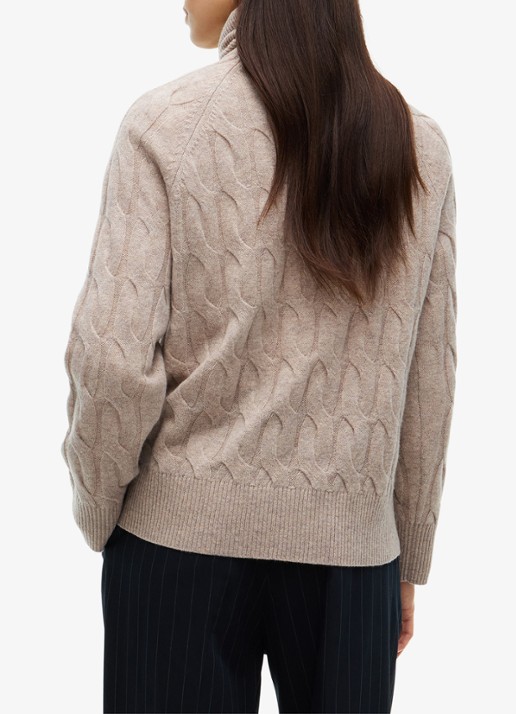 Tommy Hilfiger Trui van wol met col  - achterkant 5 camel