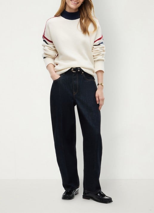 Tommy Hilfiger Trui van wol met col - voorkant 2 ivoor