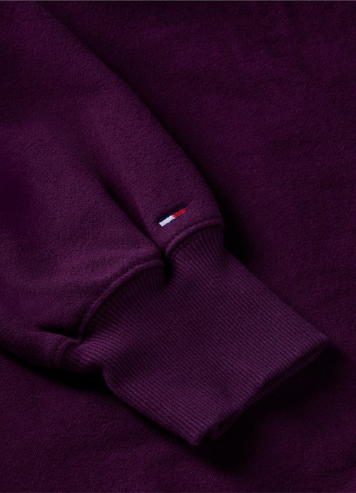 Tommy Hilfiger Varsity hoodie van fleece met logoborduring  - detail 4 paars