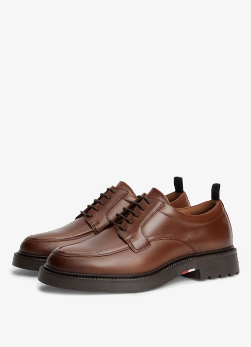 Tommy Hilfiger Veterschoen met logo - detail 2 lichtbruin
