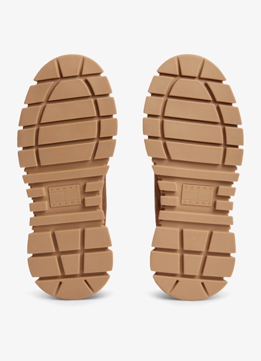 Tommy Hilfiger Veterschoen van suède met plateauzool  - detail 4 camel