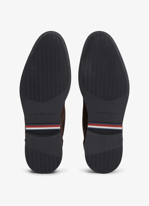 Tommy Hilfiger Veterschoen van suède - detail 2 donkerbruin