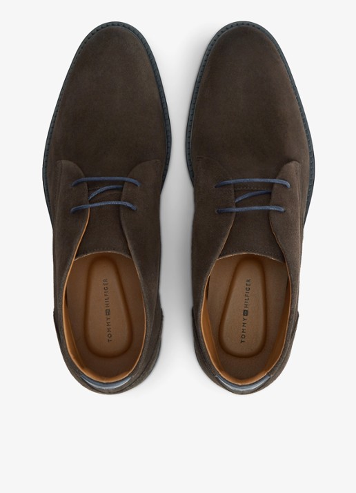 Tommy Hilfiger Veterschoen van suède - detail 4 donkerbruin