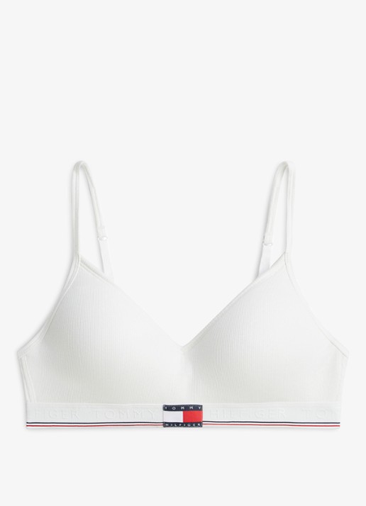 Tommy Hilfiger Voorgevormde bralette met logo  - voorkant 4 wit