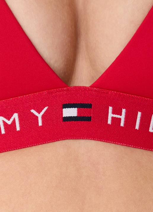 Tommy Hilfiger Voorgevormde triangel bikinitop met logoband - detail 5 rood