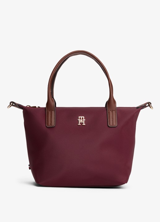 Tommy Hilfiger Webbing Crossbody Tote Bag - voorkant bordeauxrood