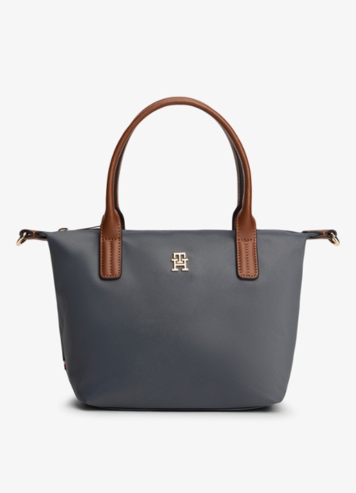 Tommy Hilfiger Webbing Crossbody Tote Bag - voorkant grijs