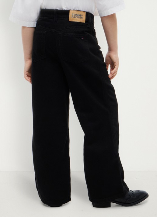 Tommy Hilfiger Wide leg jeans met donkere wassing - achterkant 3 zwart