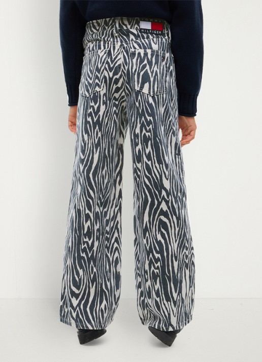 Tommy Hilfiger Wide leg jeans met zebraprint - achterkant 4 multicolor