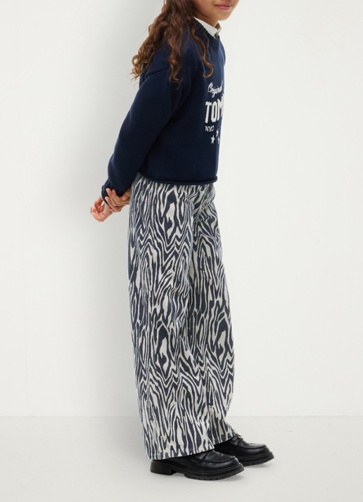 Tommy Hilfiger Wide leg jeans met zebraprint - detail 3 multicolor
