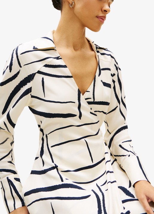 Tommy Hilfiger Wikkeljurk met grafische print - detail 2 multicolor