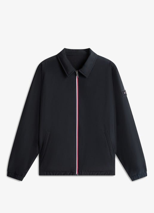 Tommy Hilfiger Windjack met logo - voorkant zwart