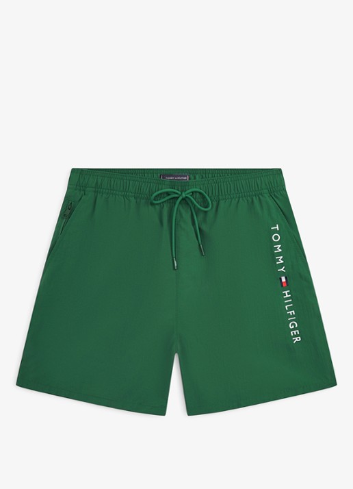 Tommy Hilfiger Zwemshorts met logo - voorkant 2 groen