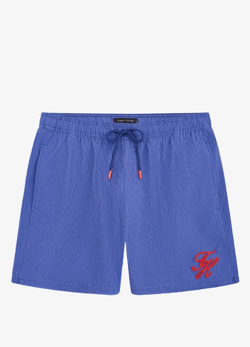 Tommy Hilfiger Zwemshorts met logo - voorkant 2 donkerblauw