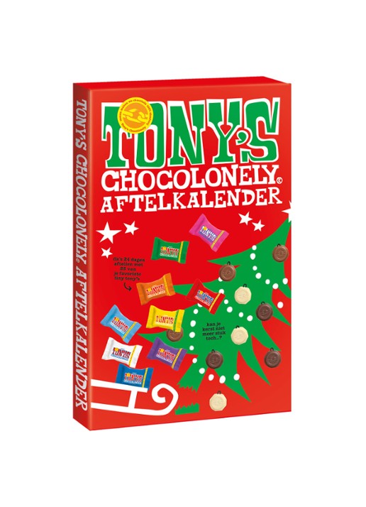 Tony's Chocolonely Kerst chocolade adventskalender 24 stuks - voorkant undefined