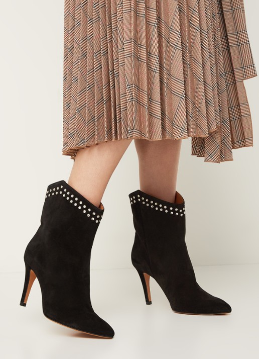 Toral Laars van leer met studs - voorkant 2 zwart