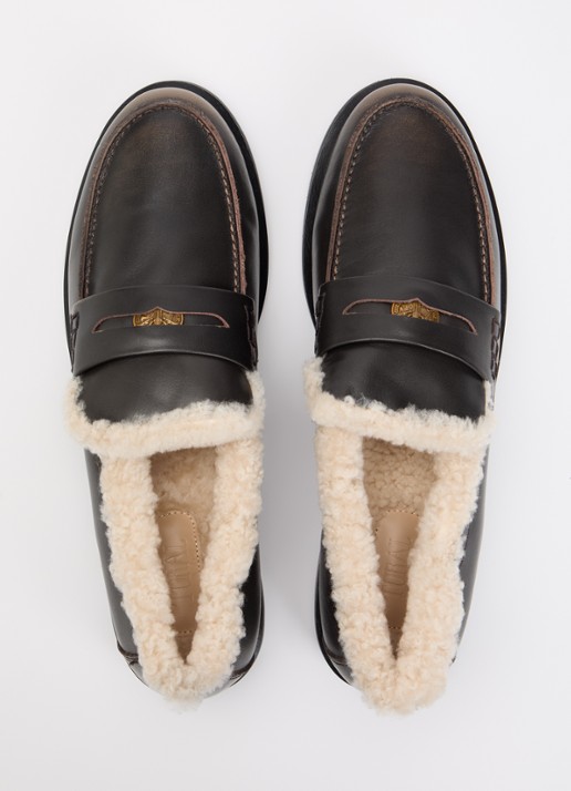Toral Noa Flo loafer van leer  - detail 3 donkerbruin