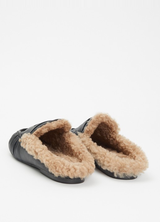 Toral Piper Winter loafer van leer  - achterkant 2 zwart