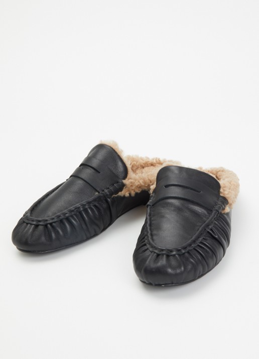 Toral Piper Winter loafer van leer  - detail 3 zwart