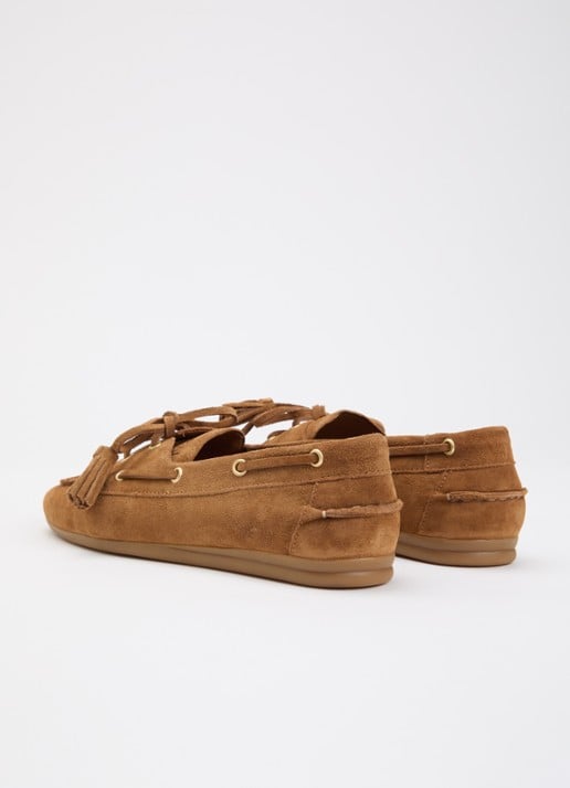 Toral Shima mocassin van suède - achterkant 6 cognac