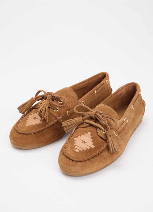 Toral Shima mocassin van suède - detail 3 cognac