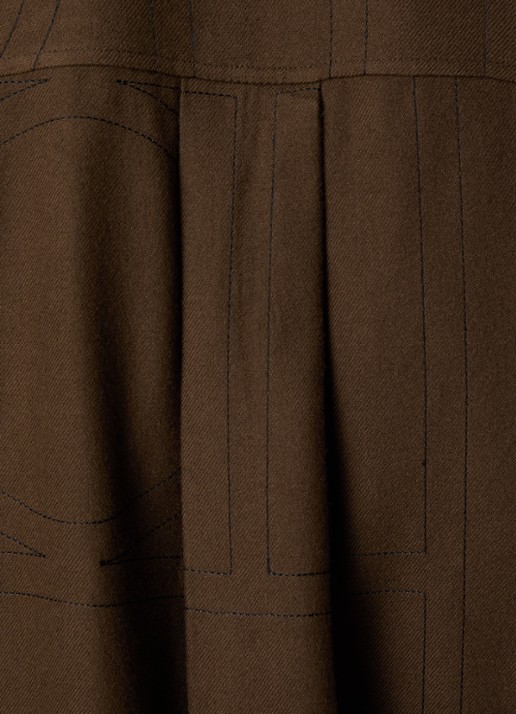 TOTEME Blouse van zijde met grafische print - detail 3 donkerbruin