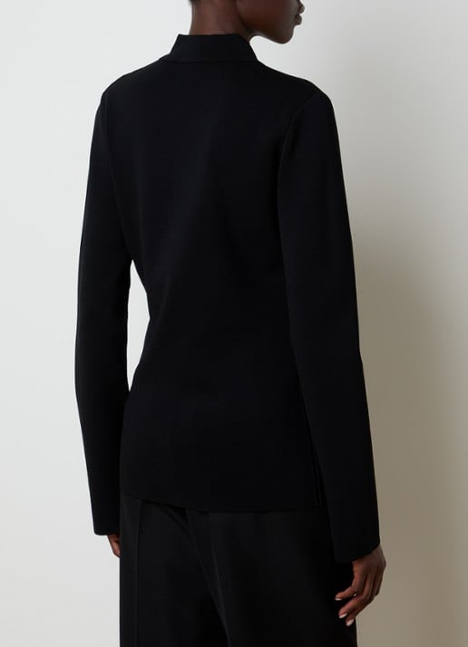 TOTEME Fijngebreid vest met kraag - achterkant zwart