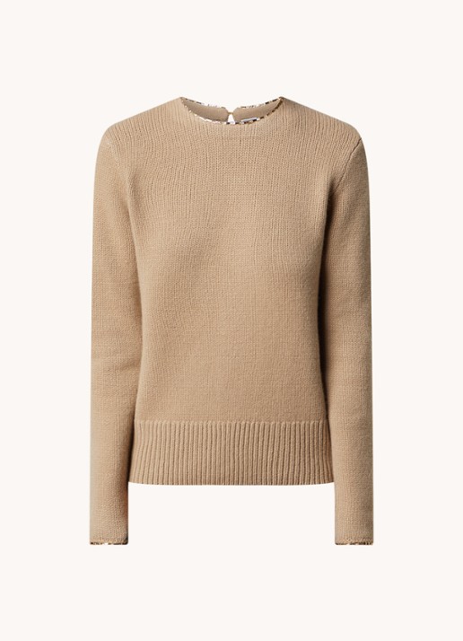 TOTEME Fijngebreide trui in kasjmierblend met kettingdetail - voorkant 2 beige