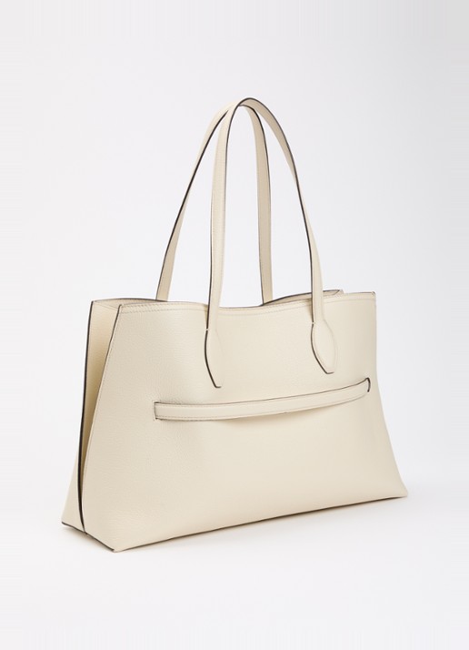 TOTEME Lounge schoudertas van leer - achterkant creme