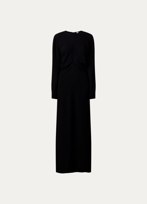 TOTEME Maxi jurk met ronde hals - voorkant zwart