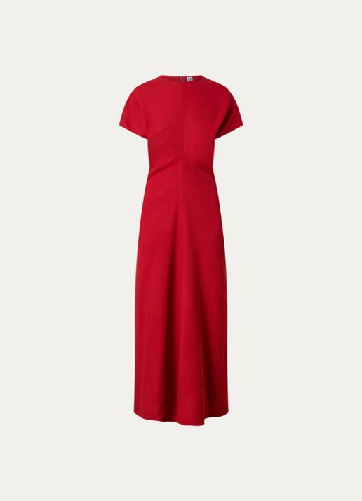 TOTEME Maxi jurk van wol - voorkant 2 rood
