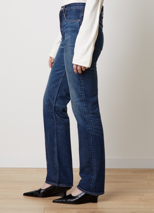 TOTEME Mid waist skinny fit jeans met medium wassing - detail 2 indigo