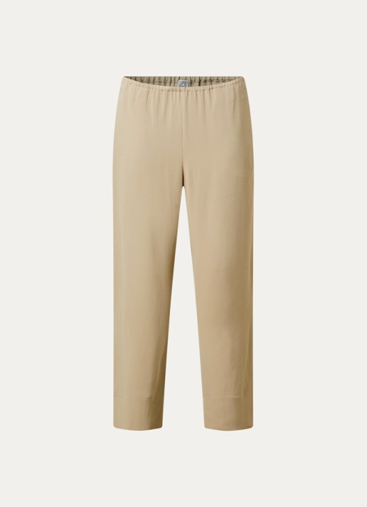 TOTEME Mid waist straight fit loungebroek met steekzakken - voorkant 4 zand